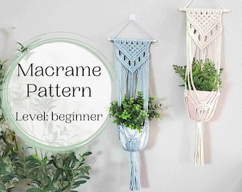 Beginner macrame wall hanging pdf pattern. macrame patterns. macrame tutorials, diy macrame. boho home and wall decor diy.