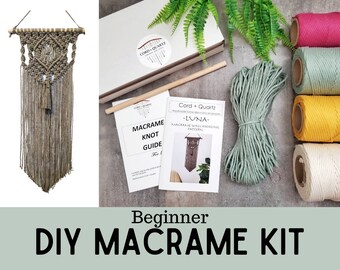 Kit de macramé para colgar en la pared, ideal para principiantes, decoración bohemia.