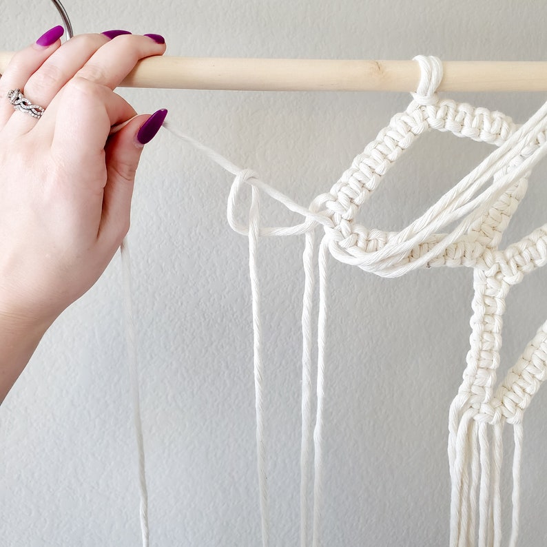 intermediate and advanced macrame tutorial DIY boho decor macrame lotus mandala pdf pattern DIY macrame step by step English only