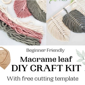 Macrame leaf/feather DIY craft kit. Craft kit for adults. DIY home decor. craft kits for kids and teens. Do it yourself macrame.