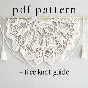 Macrame mandala pdf pattern, step by step guide, macrame tutorial, boho wall decor pattern, macrame mandala, large pattern