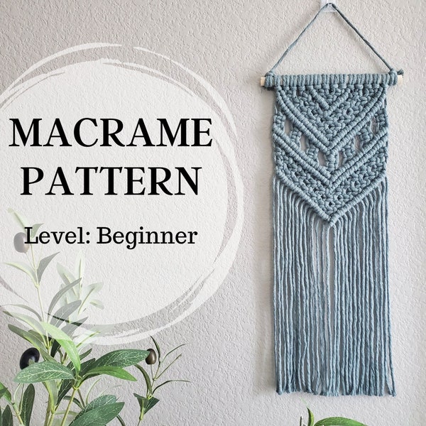 Beginner macrame wall hanging pdf pattern. macrame patterns. macrame tutorials, diy macrame. boho home and wall decor diy.