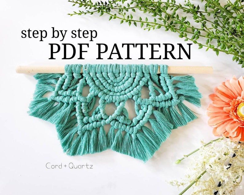 Macrame pattern. half mandala patterns. macrame tutorials, how to and diy. boho home decor diy craft image 8