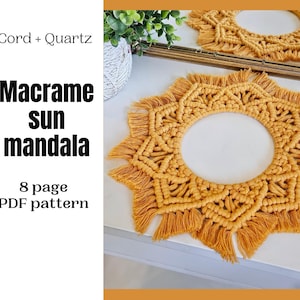 Makramee Mandala Wandbehang Muster: Anfänger DIY Anleitung (PDF)