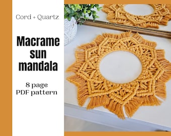 Macrame Mandala Wall Hanging Pattern: Beginner DIY Tutorial (PDF)