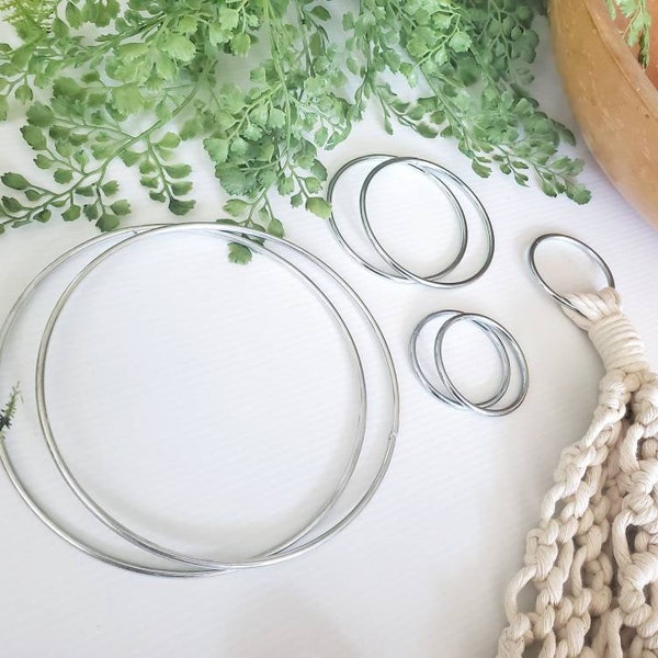 Metal ring hoops. Macrame and craft supplies