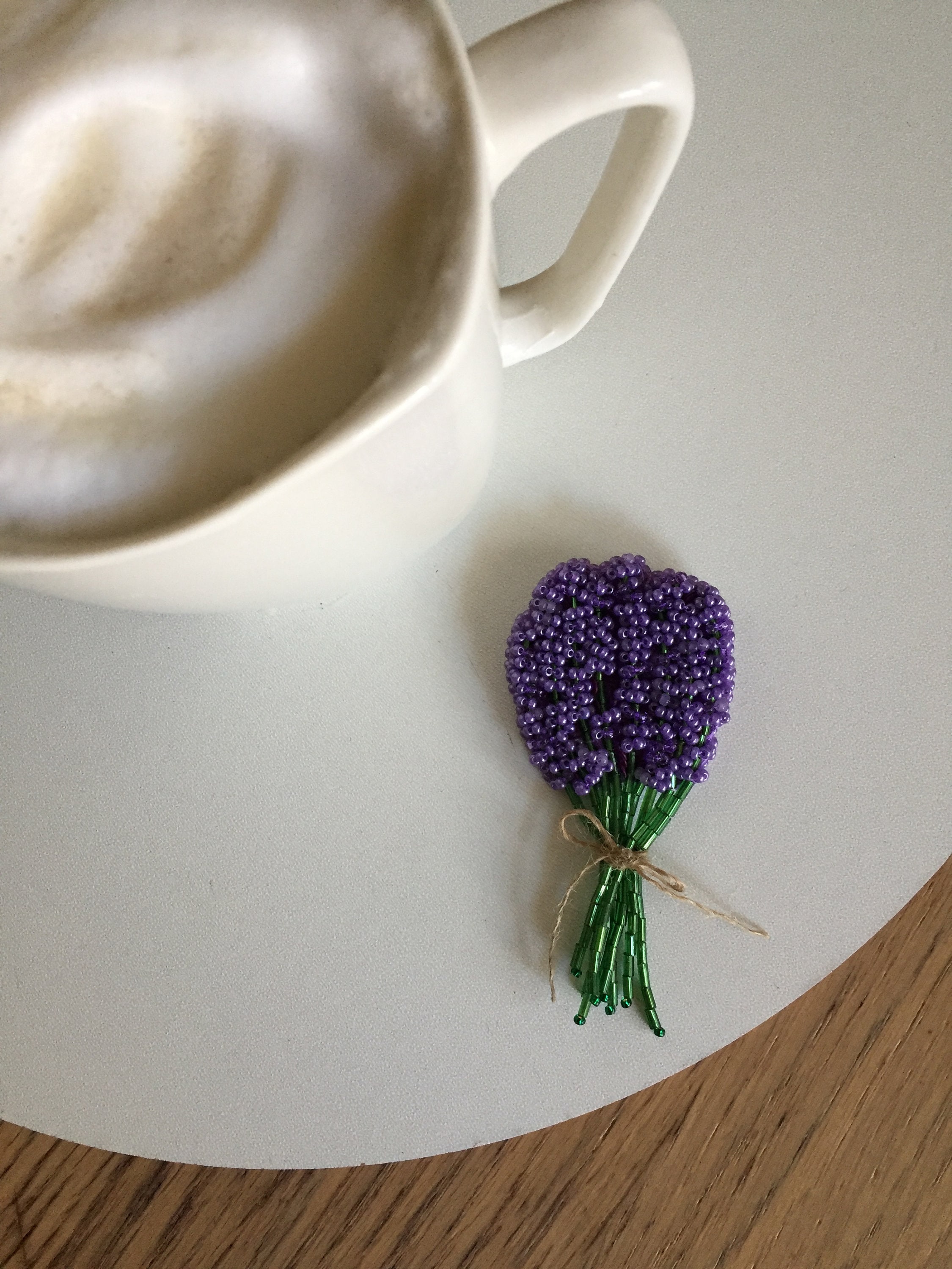 Lavender pinFlower broochflower beaded pin broochlavender Etsy