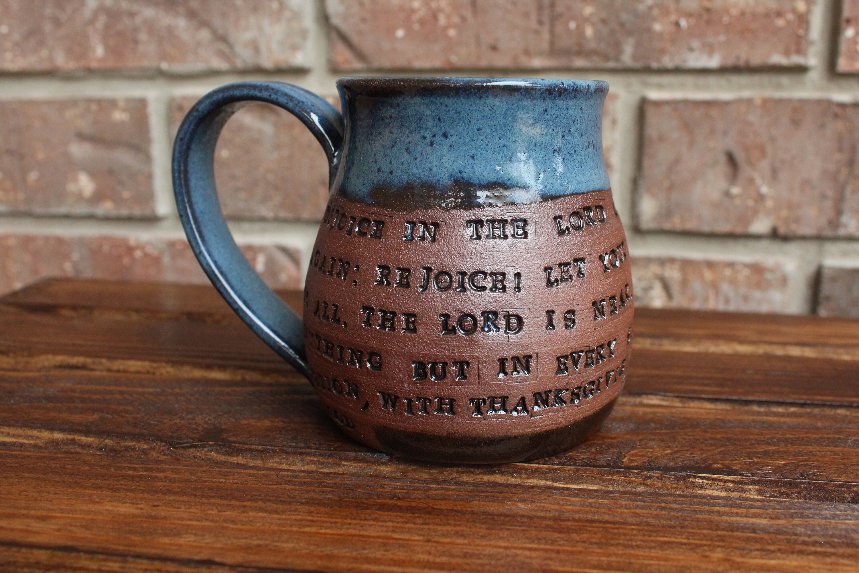 Handmade Ceramic Bible Verse Mug Philippians 446 Etsy