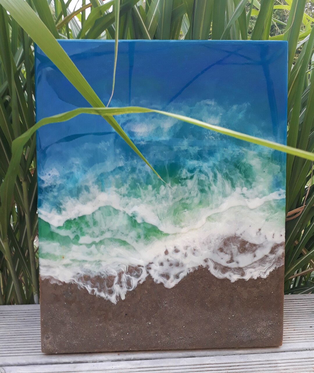 Resin Art Sea Beach Waves Sand Ocean 40 X 50 Cm Etsy