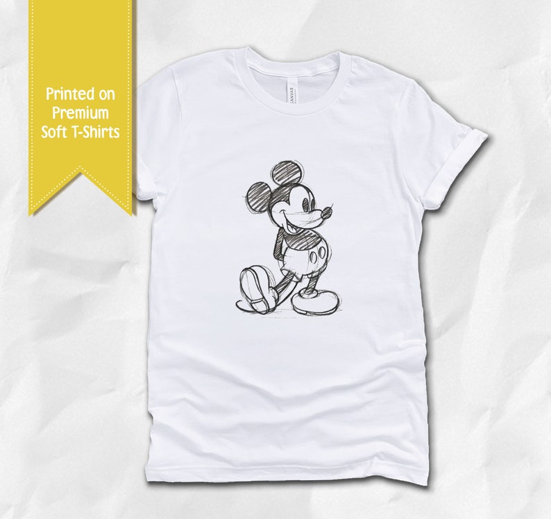 mickey mouse sketch t shirt
