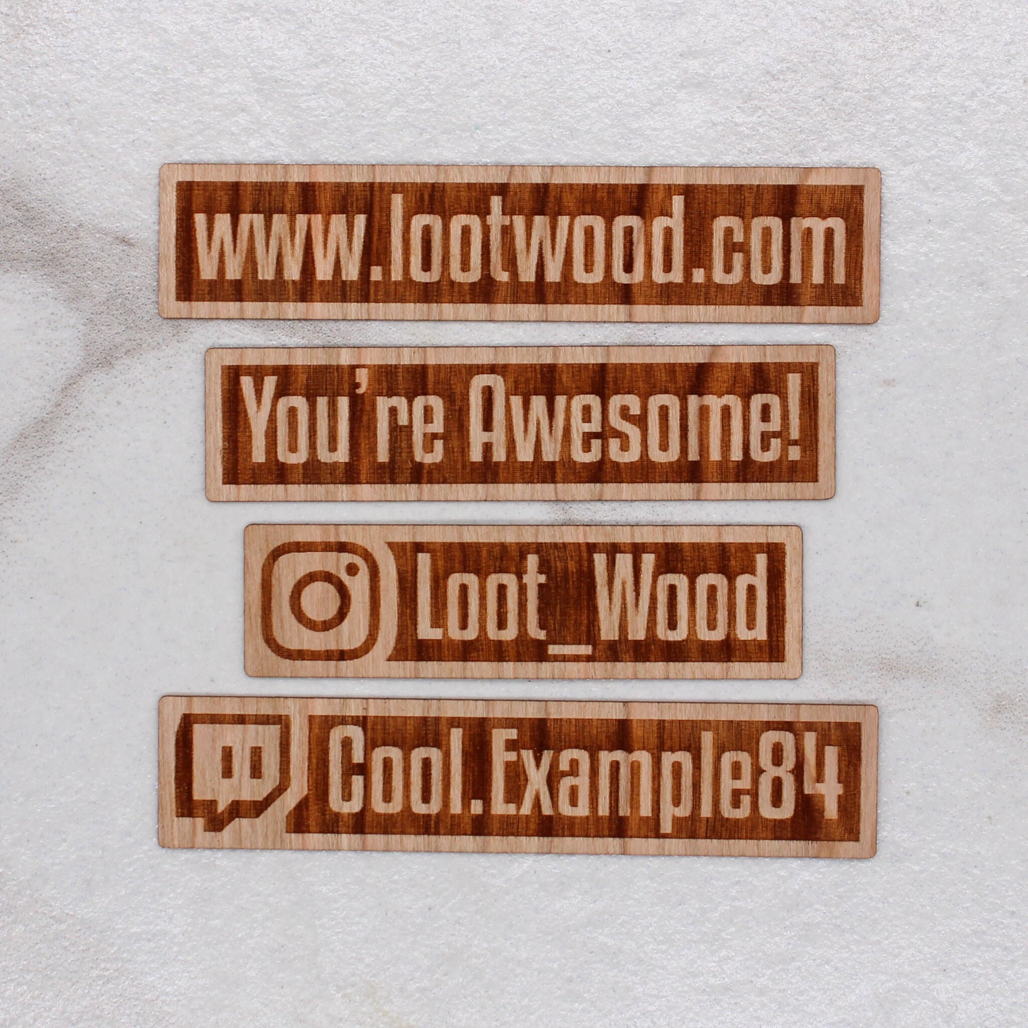 Pegatina de madera personalizada conjunto de 3 / iconos de | Etsy