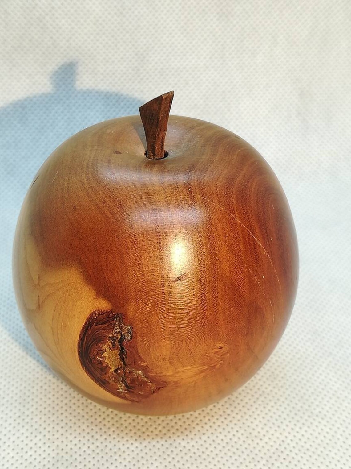 Lovely hand carved wooden apple made from Plum wood Etsy