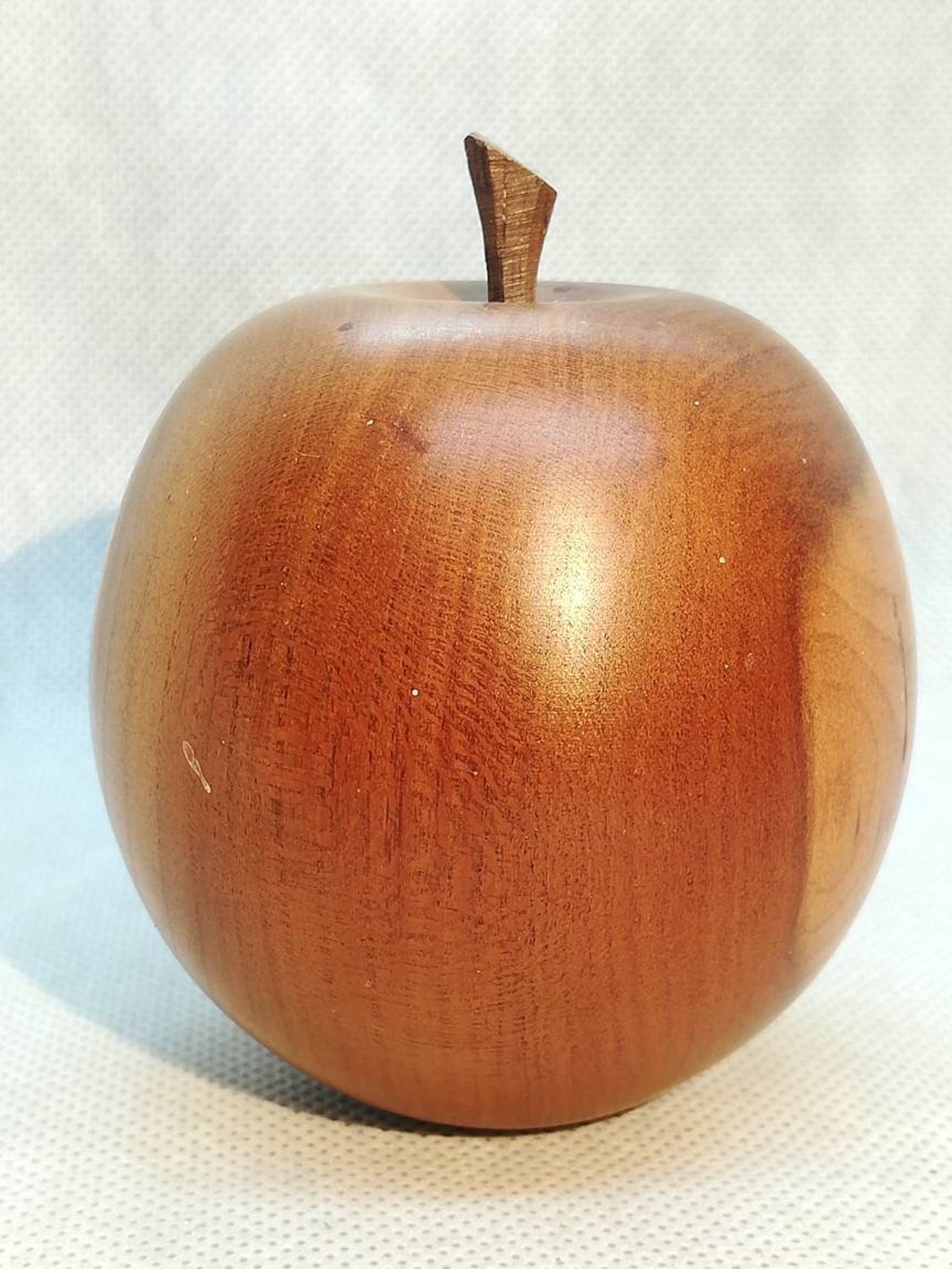 Lovely Hand Carved Wooden Apple Made From Plum Wood Etsy