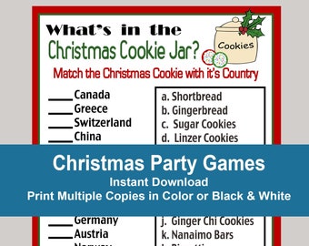 Christmas Trivia Games, Holiday Party Trivia, Adult Party Games, Cookie Exchange Game, Cookie Jar Game, Printable Christmas Word Game,