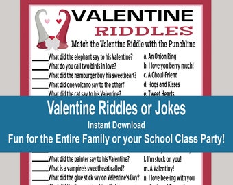 Valentine Riddles Game, Valentine School Games, Galentines Day Game 2021, Kids Valentine Riddles, School Activity, Instant Download