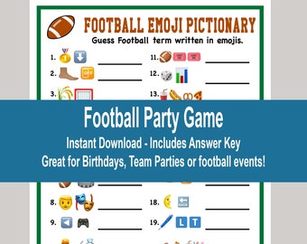 Football Trivia Game, Football Emoji Game, Football Birthday Party, Football Game, Football Baby Shower, Retirement Game, Super Bowl Trivia