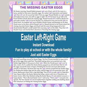 Easter Left-Right Game, Easter Kids School Games, 2023 Easter Games, Easter Printable, School Activity, Fun Easter Game, Instant Download