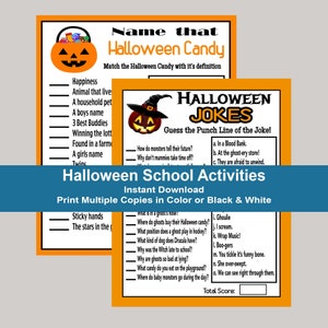 Halloween School Games, 2023 Halloween Games, Halloween Candy Trivia, Kids Halloween Party Games, School Activity, Halloween Party Printable