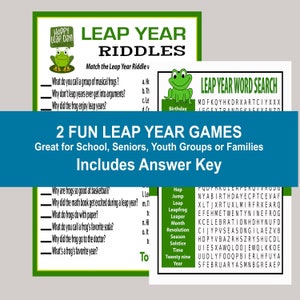Leap Year Game, Leap Year Word Search, Leap Year Jokes or Riddles Game ...