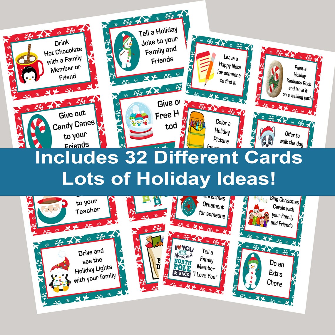 Christmas Kindness Cards Advent Ideas Christmas Countdown Etsy Australia