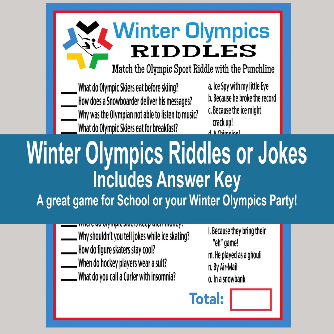 Winter Riddles Game Beijing Olympics Trivia Games 2022 - Etsy