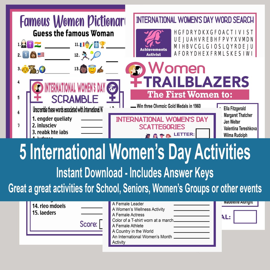 International Womens Day Trivia Games Womens History Month Etsy