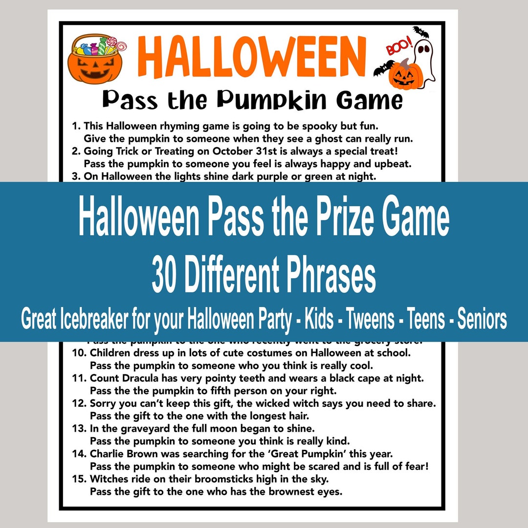 Halloween Game for Kids, Halloween Pass the Prize Game, Fun Halloween