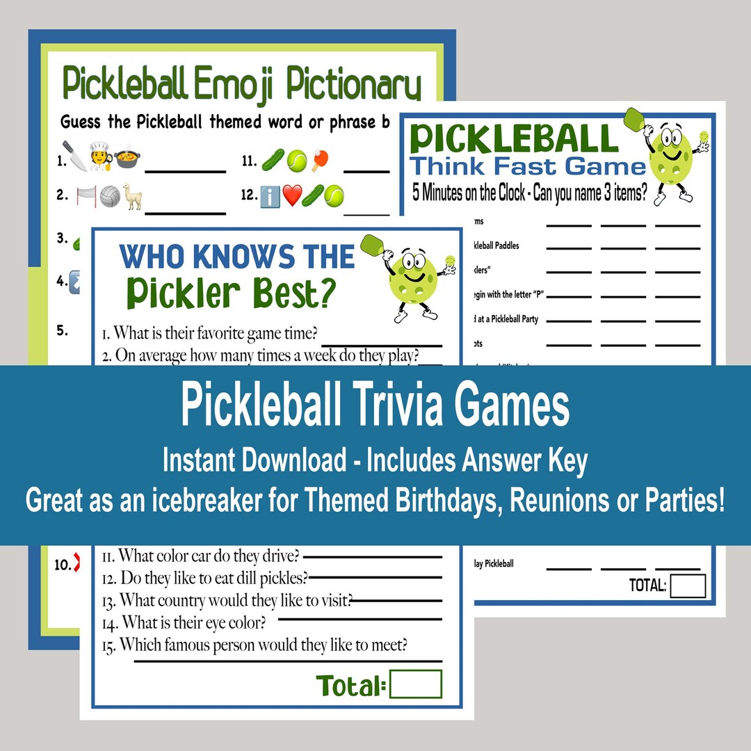 Pickleball Games, Pickleball Tournament Games, Pickleball Birthday