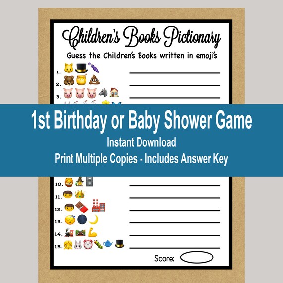 Children'S Books Emoji Pictionary, Kraft Baby Shower Emoji Game.