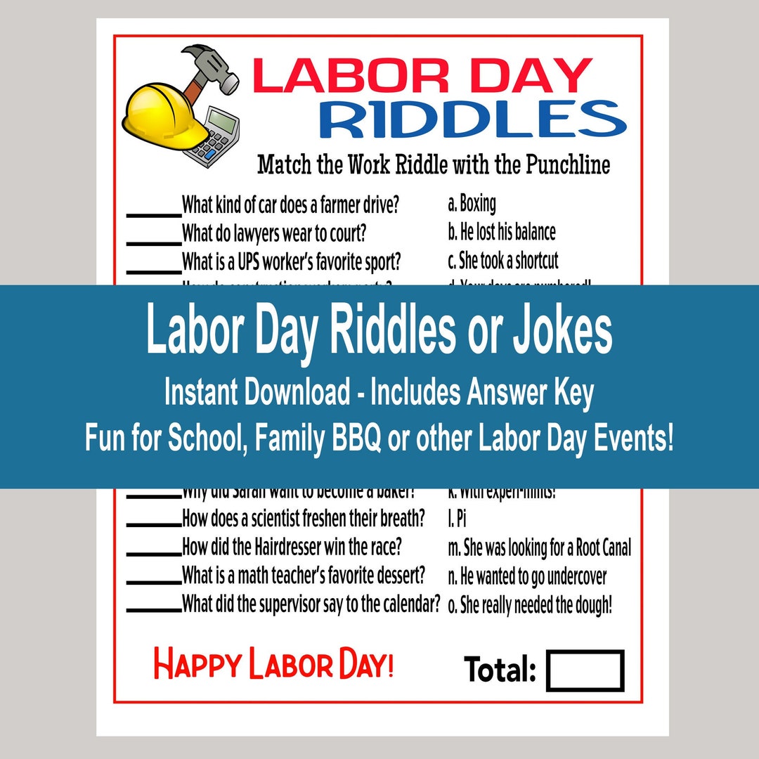 Labor Day Games, Labour Day Games, Labor Day Jokes or Riddles, School
