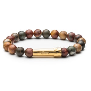 Picasso Jaspis Stein MantraBEADS Wunsch Armband, Geheime Nachricht Armband, Manifestation Armband, Absicht Armband, einzigartiges Geschenk für sie