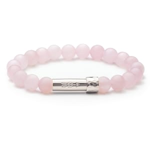 Bracelet perles mantra en quartz rose, bracelet de souhaits, bracelet message secret, bracelet manifestation d'amour en cristal, cadeaux uniques pour elle