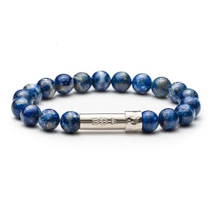 Lapis Lazuli MantraBEADS Armband, Wunsch Armband, Geheime Nachricht Armband, Kristall Heilung Intention Armband, Einzigartiges Geschenk Armband für Sie