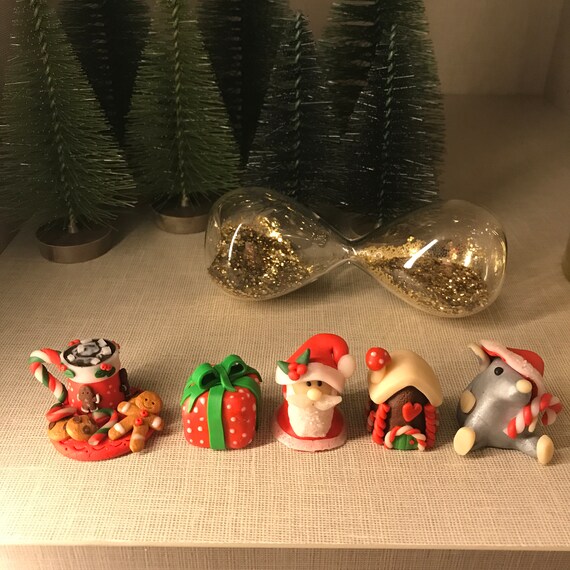 Polymer Clay Thimble Christmas Village Hot Chocolate Santa Etsy