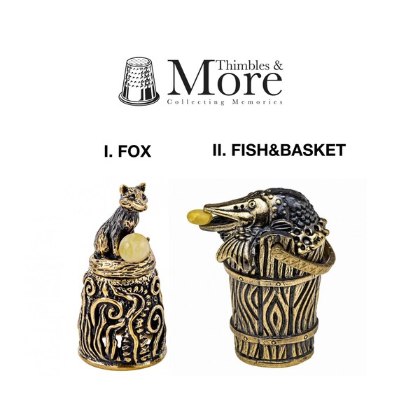 Antique Brass Thimble Collectible Fox Thimble Steampunk Etsy
