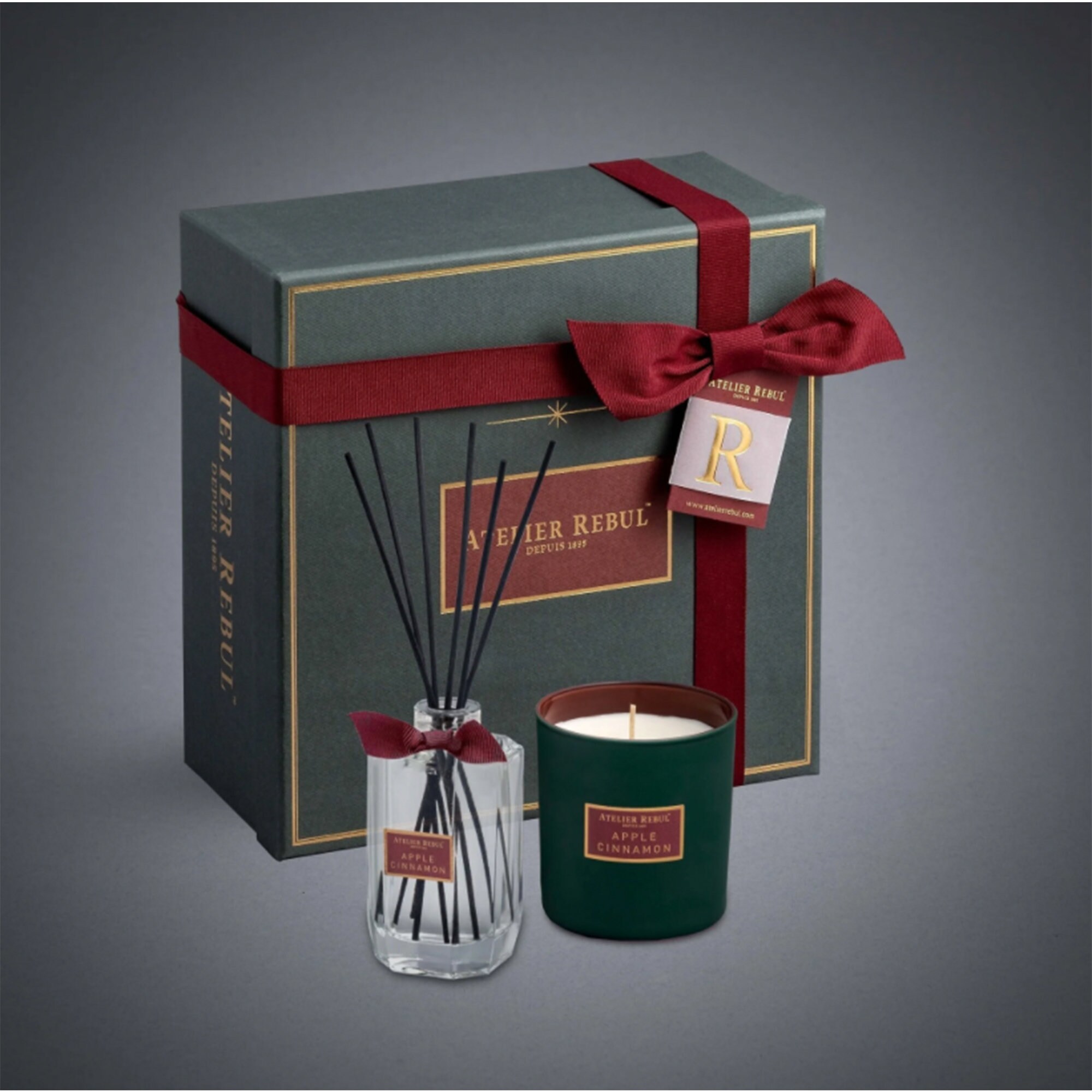 Atelier Rebul Apple Cinnamon New Year Exclusive Set, Scented Candle 210 gr, Reed Diffuser 200 ml, Turkish Giftthumbnail