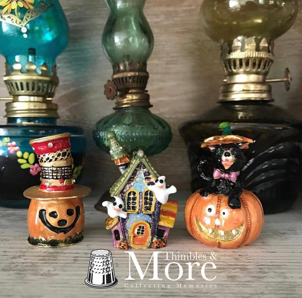 3er Set Porzellan Fingerhüte Viktorianisch - Handgefertigt In England Mit Goldband