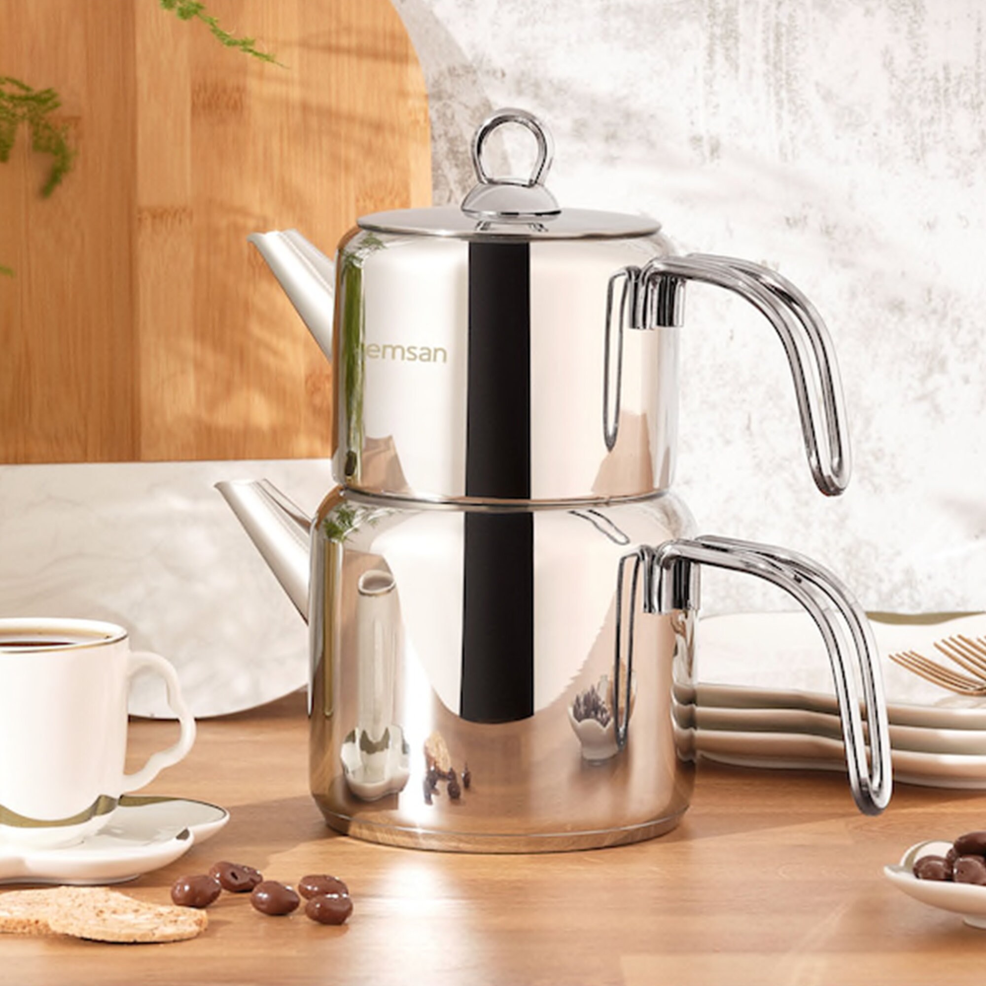 Stainless Steel Teapot Set, Turkish Tea Pot, Tea Kettle, Selfstrainer