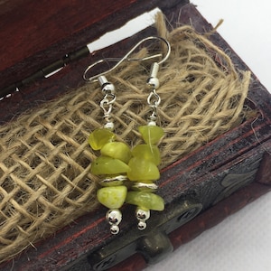 Handmade Green Beaded Dangle Earrings: Hypoallergenic Options