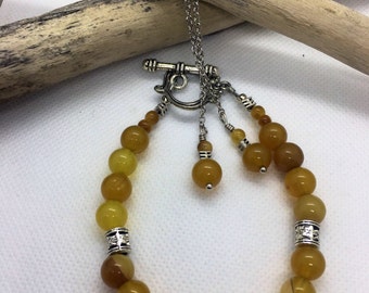 Yellow gemstone jewelry set, Earrings and Bracelet Set, Everyday Jewelry, Gift for Mom, Gift for a Friend