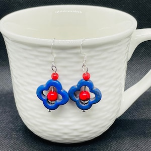 Blue earrings,Handmade Earrings, Drop and Dangle Earrings, Anniversary Christmas Birthday Gifts