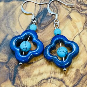 Blue earrings,Handmade Earrings, Anniversary Christmas Birthday Gifts