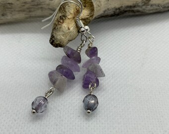 Handmade Purple Earrings, Gifts for Her, Handmade Gifts, Gifts for Mom, Handmade Dangle Earrings, Anniversary Gifts