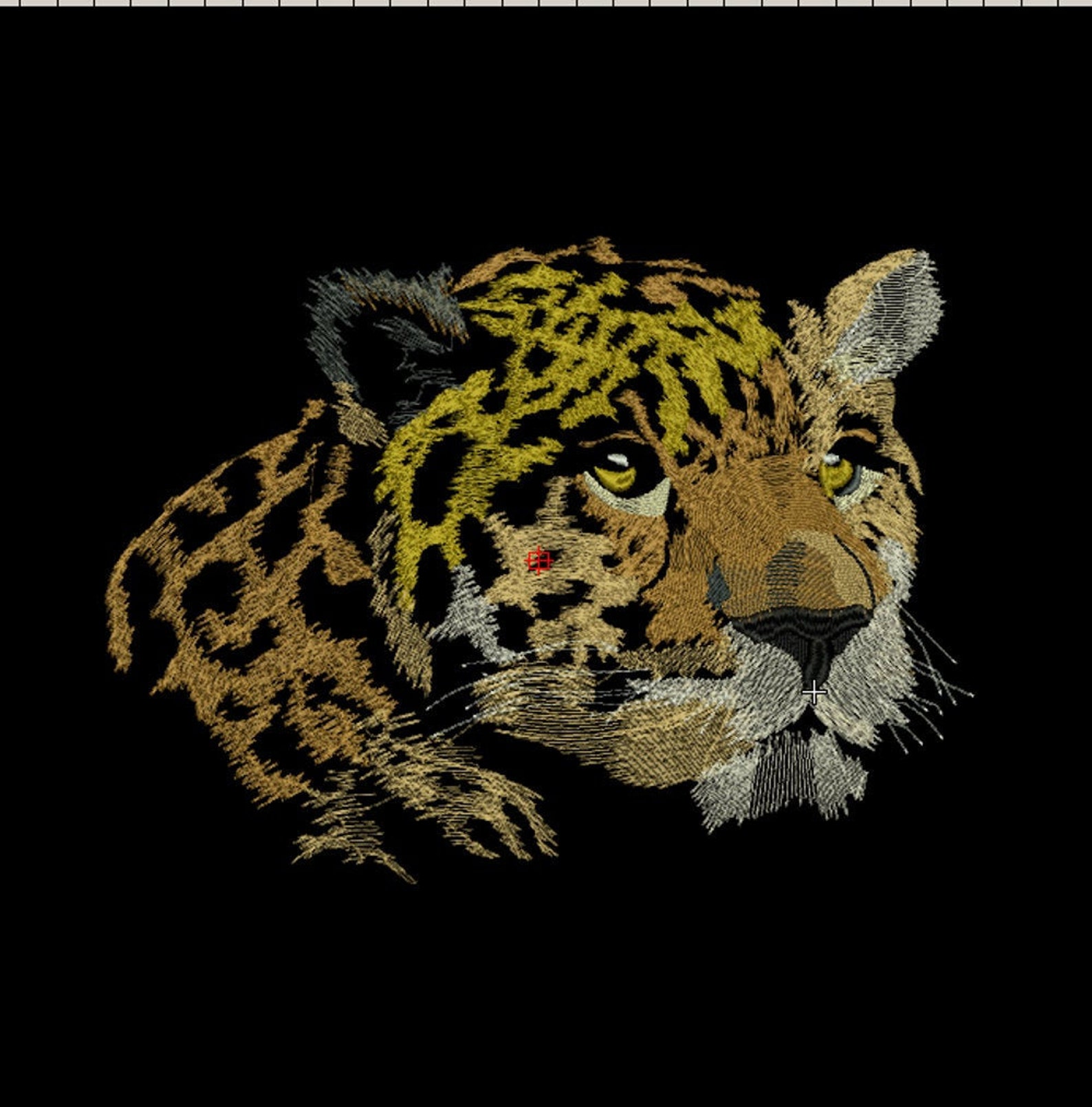 Leopard in the Night Machine Embroidery Design Leopard Etsy