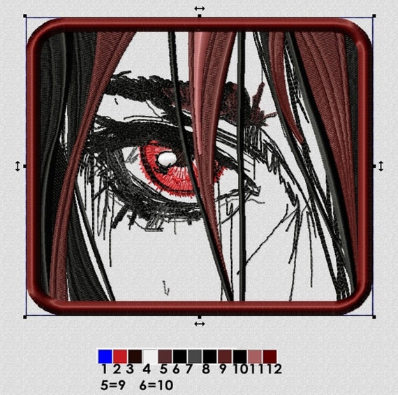 Anime Eye Machine Embroidery Design Anime Portrait Patch Etsy