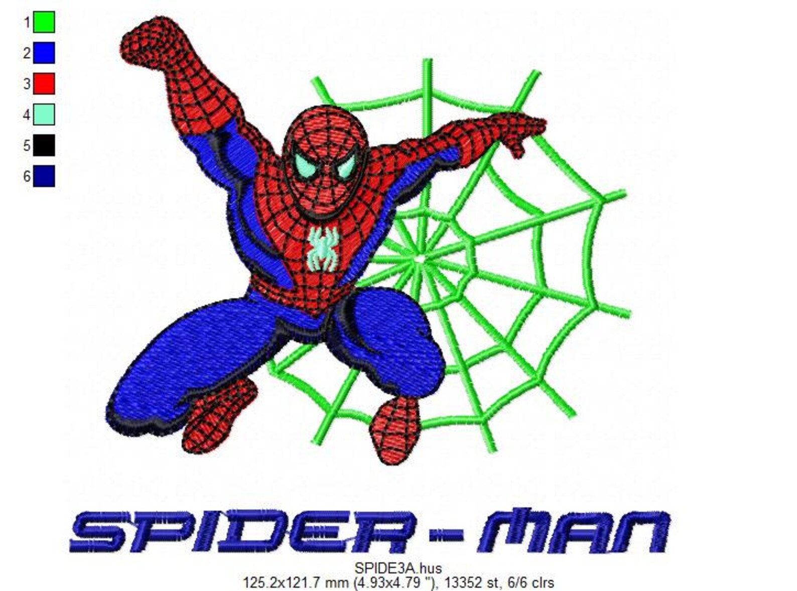 Spiderman 3 Machine Embroidery Design Spiderman Fill Etsy