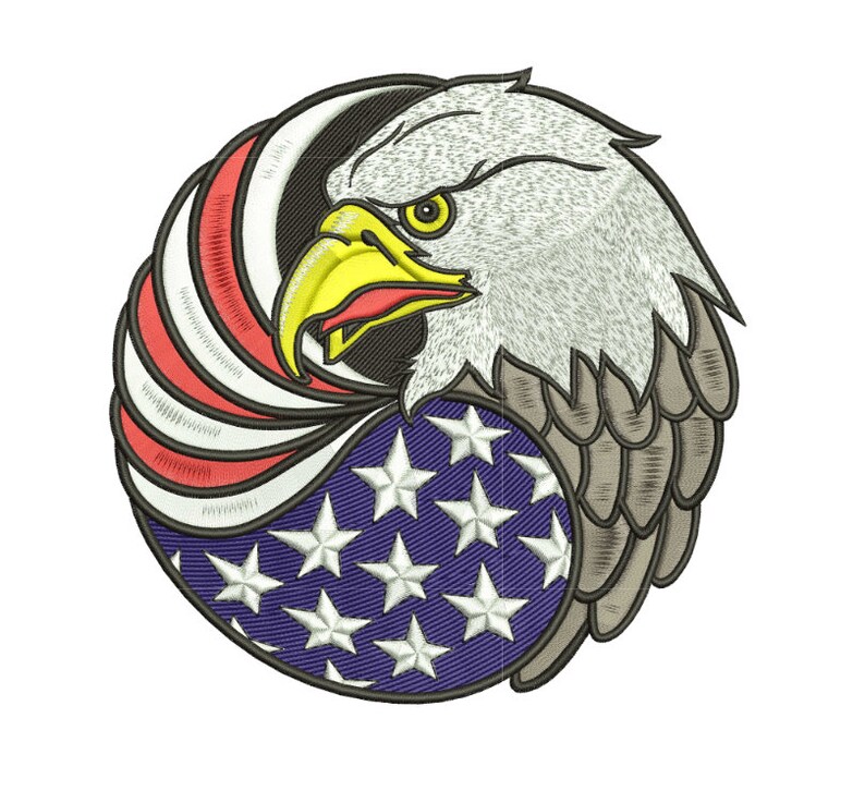 American Eagle Machine Embroidery Design Patriotic Etsy