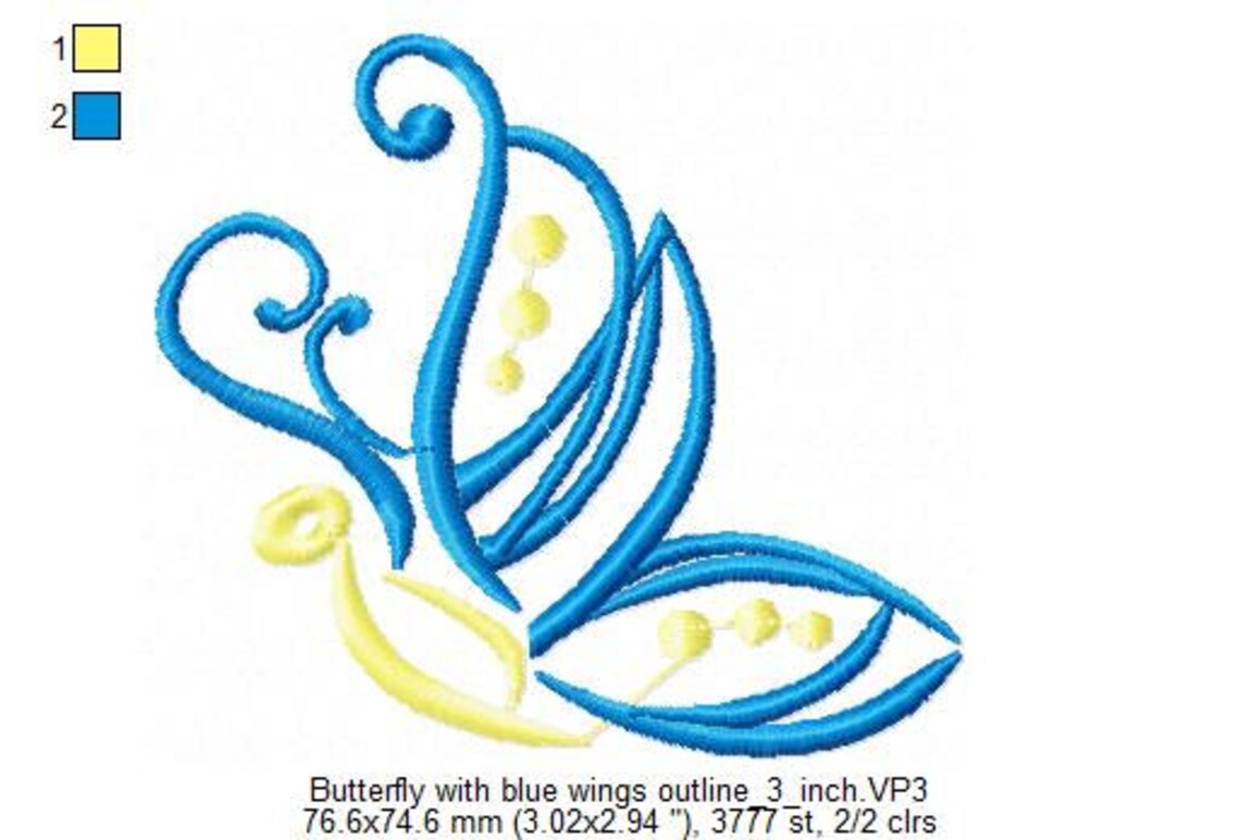 Butterfly Outline Embroidery Design 8 Machine Embroidery Etsy