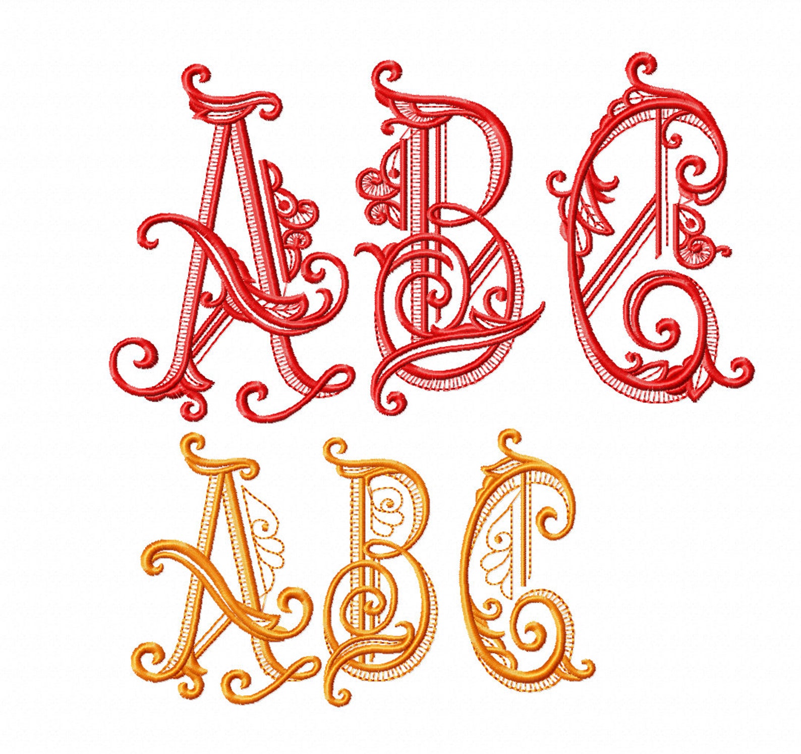 Victorian Alphabet Machine Embroidery Design Antique Monogram Etsy