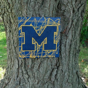 Perler University of Michigan Blue Hand Painted Canvas Wall Art